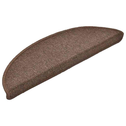 Stair Mats 20 pcs 56x17x3 cm Coffee Brown Half Round