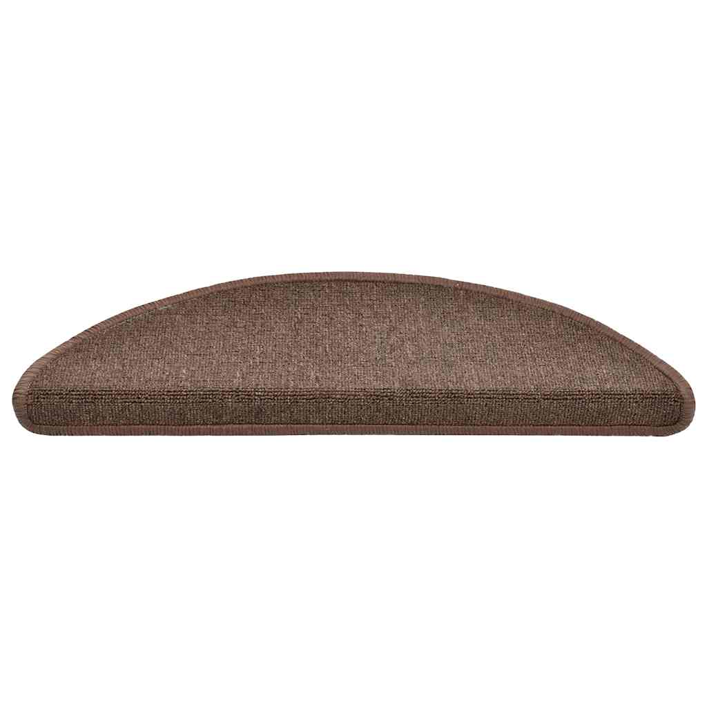 Stair Mats 20 pcs 56x17x3 cm Coffee Brown Half Round