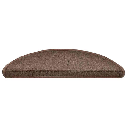 Stair Mats 20 pcs 56x17x3 cm Coffee Brown Half Round