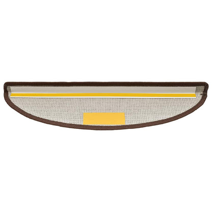 Stair Mats 20 pcs 56x17x3 cm Coffee Brown Half Round