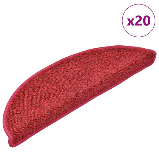 Self-adhesive Stair Mats 20 pcs 56 x 17 x 3 cm Non-Slip Red