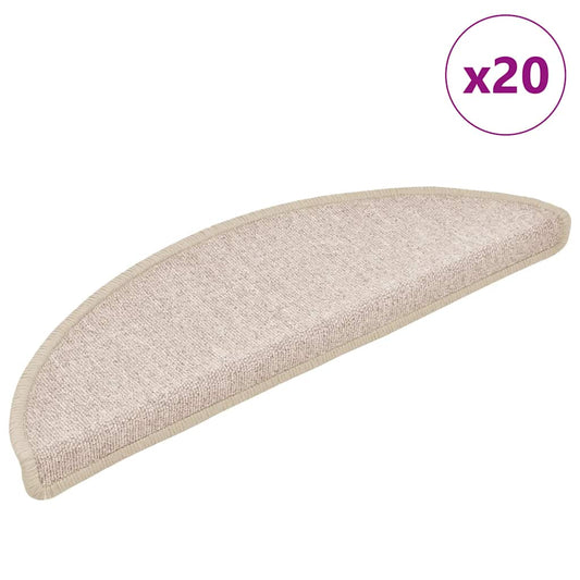 Self-adhesive Stair Mats 20 pcs 56 x 17 x 3 cm Non-Slip Taupe