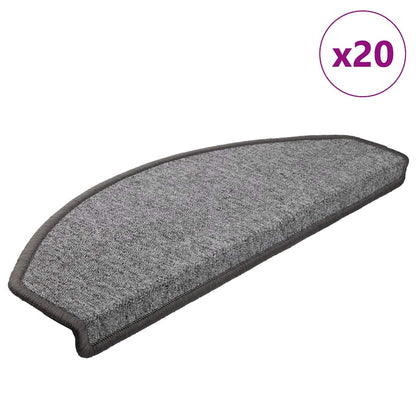 Stair Mats 20 pcs 65x24x4 cm Dark Grey Half Round Large