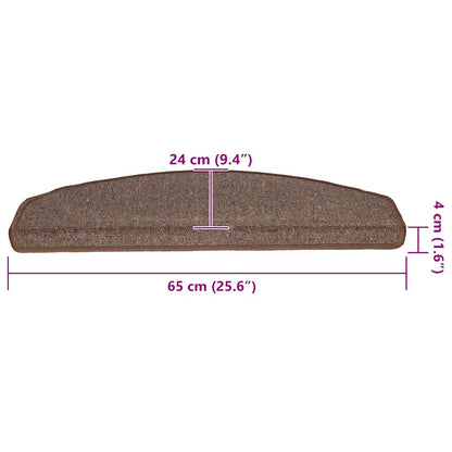 Stair Mats 20 pcs 65x24x4 cm Coffee Brown Half Round Large