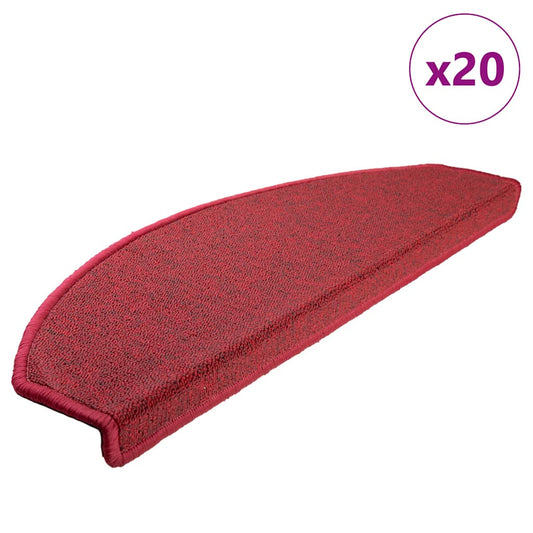 Self-adhesive Stair Mats 20 pcs 65 x 24 x 4 cm Non-Slip Red