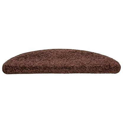 Stair Mats 30 pcs 56x17x3 cm Brown Half Round