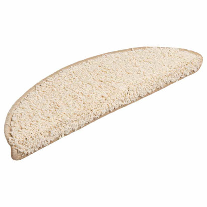 Stair Mats 30 pcs 56x17x3 cm Cream Half Round