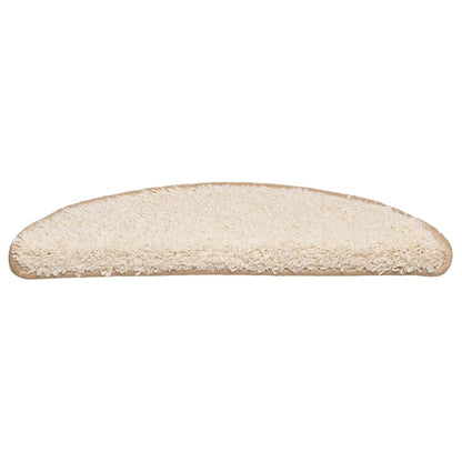 Stair Mats 30 pcs 56x17x3 cm Cream Half Round