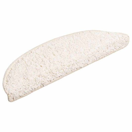 Stair Mats 30 pcs 56x17x3 cm White Half Round