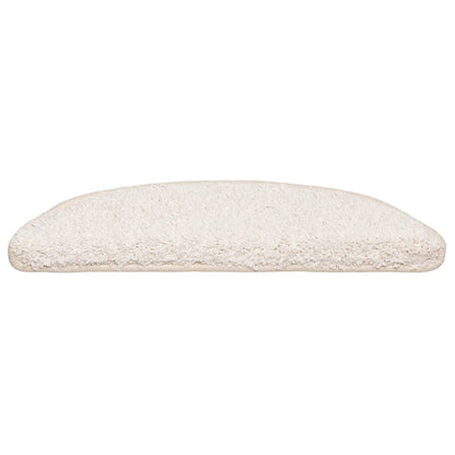Stair Mats 30 pcs 56x17x3 cm White Half Round