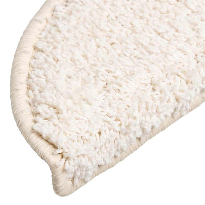 Stair Mats 30 pcs 56x17x3 cm White Half Round