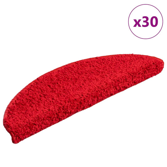 Stair Mats 30 pcs 56x17x3 cm Red Half Round