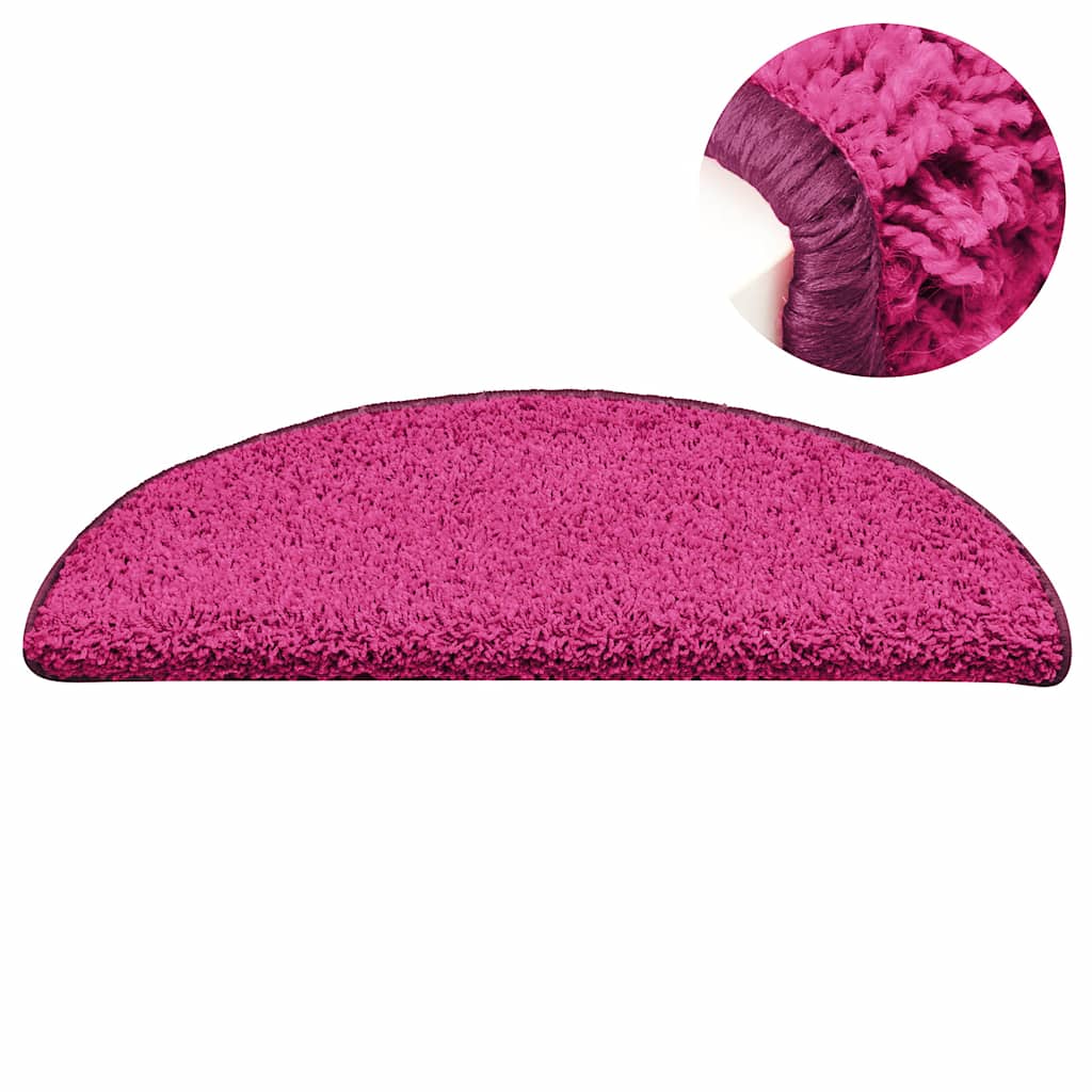 Stair Mats 30 pcs 56x17x3 cm Pink Half Round