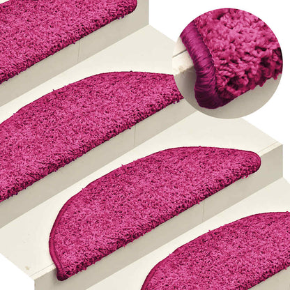 Stair Mats 30 pcs 56x17x3 cm Pink Half Round
