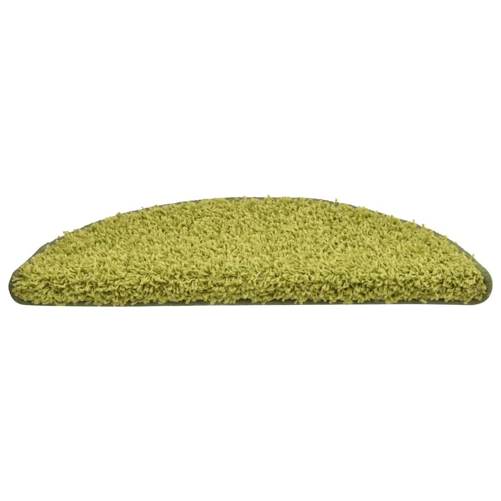 Stair Mats 30 pcs 56x17x3 cm Green Half Round
