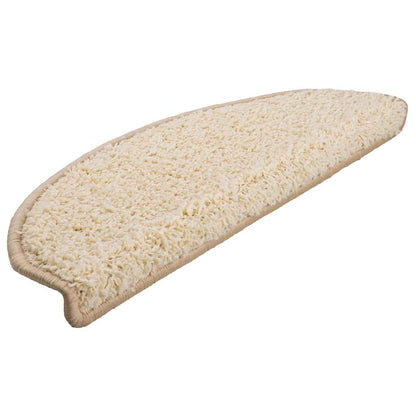 Stair Mats 30 pcs 65x21x4 cm Cream Half Round Large