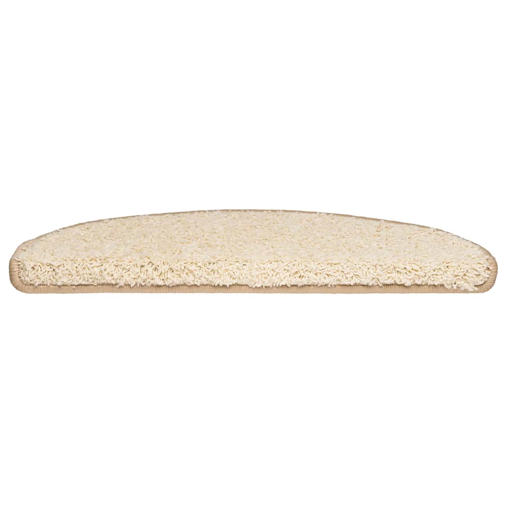 Stair Mats 30 pcs 65x21x4 cm Cream Half Round Large