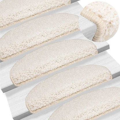 Stair Mats 30 pcs 65x21x4 cm White Half Round Large