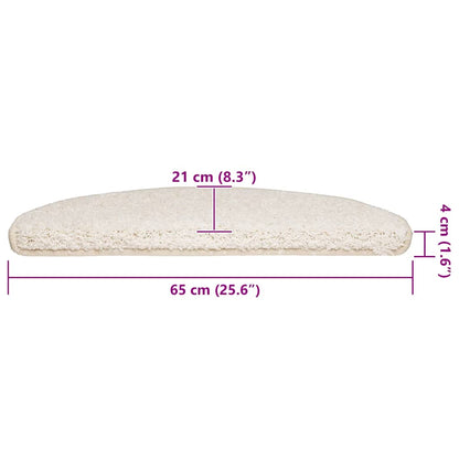 Stair Mats 30 pcs 65x21x4 cm White Half Round Large