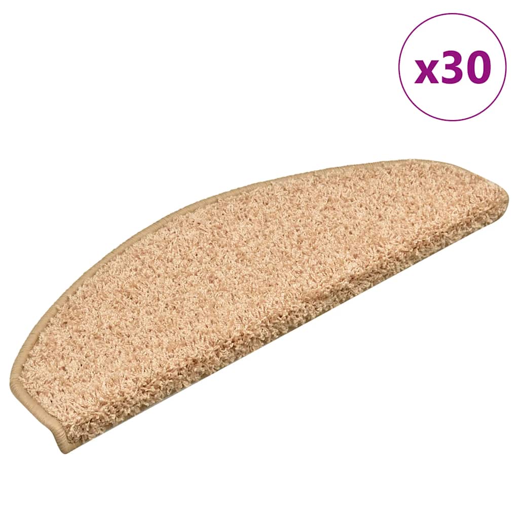 Stair Mats 30 pcs 65x21x4 cm Gold Half Round Large