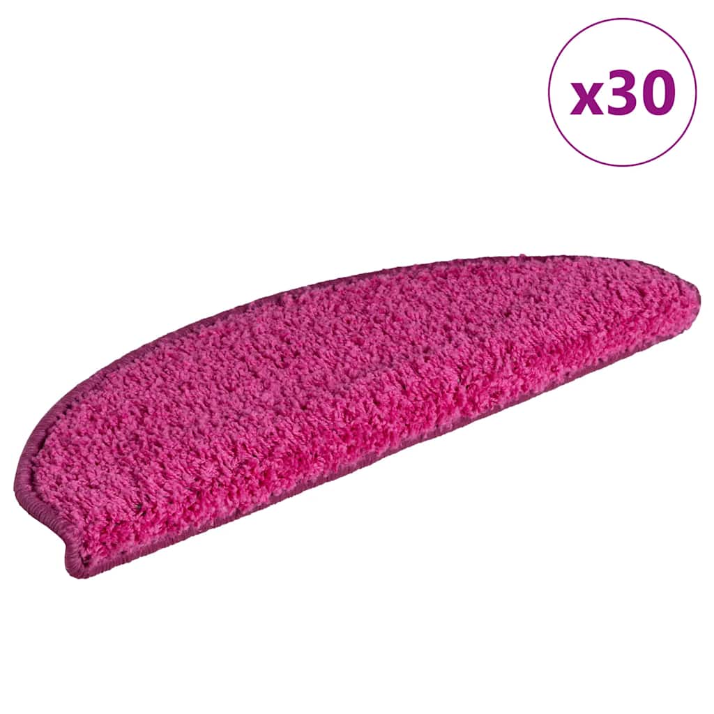 Stair Mats 30 pcs 65x21x4 cm Pink Half Round Large