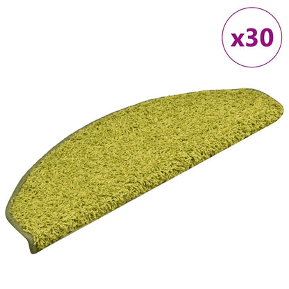 Stair Mats 30 pcs 65x21x4 cm Green Half Round Large
