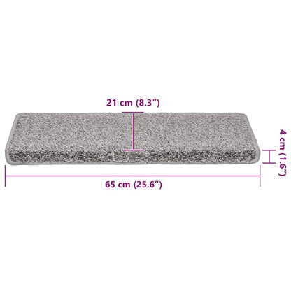 Stair Mats 30 pcs 65x21x4 cm Grey Rectangular Edge
