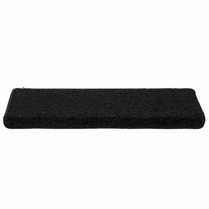 Stair Mats 30 pcs 65x21x4 cm Black Rectangular Edge