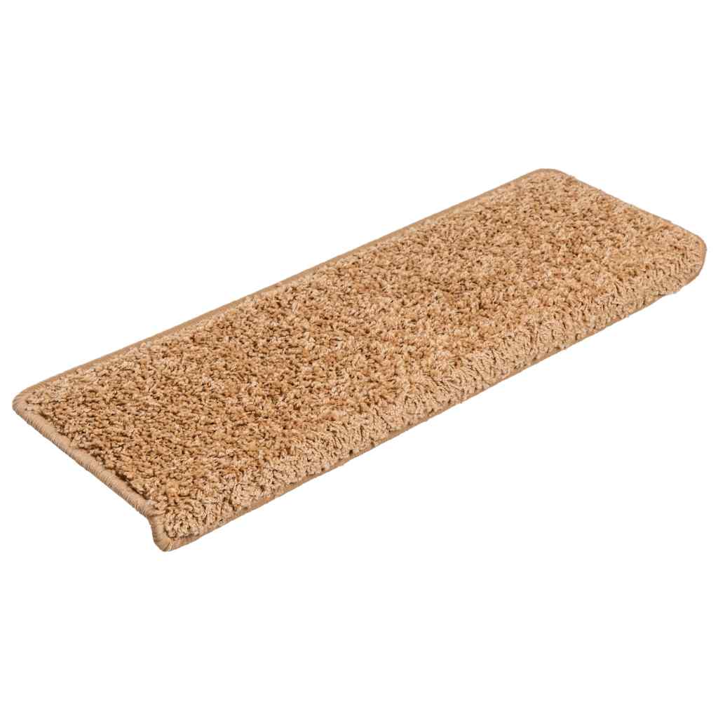 Stair Mats 30 pcs 65x21x4 cm Beige Rectangular Edge