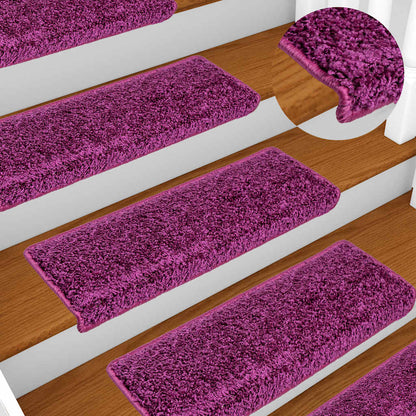 Stair Mats 30 pcs 65x21x4 cm Violet Rectangular Edge