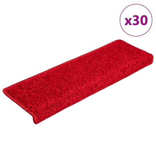 Stair Mats 30 pcs 65x21x4 cm Red Rectangular Edge