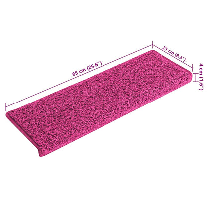 Stair Mats 30 pcs 65x21x4 cm Pink Rectangular Edge