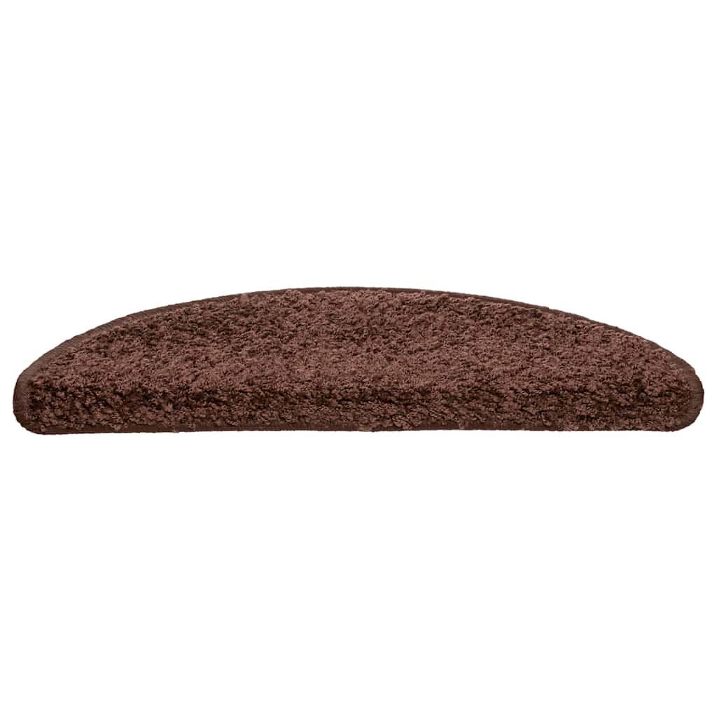 Stair Mats 20 pcs 56x17x3 cm Brown Half Round