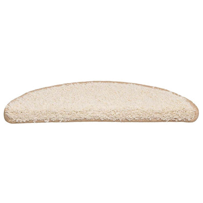 Stair Mats 20 pcs 56x17x3 cm Cream Half Round