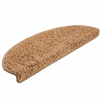 Stair Mats 20 pcs 65x21x4 cm Beige Half Round Large