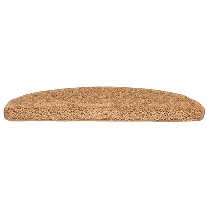 Stair Mats 20 pcs 65x21x4 cm Beige Half Round Large
