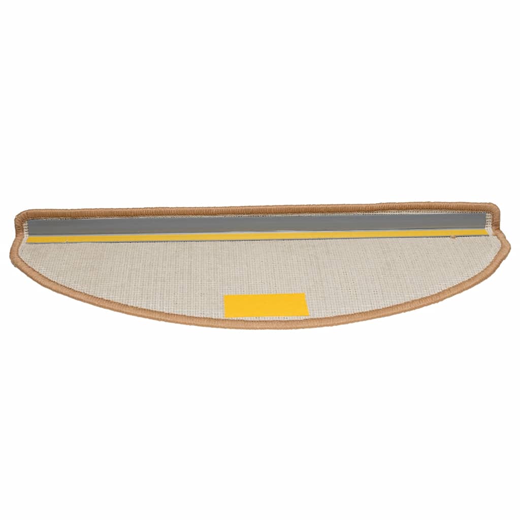 Stair Mats 20 pcs 65x21x4 cm Beige Half Round Large