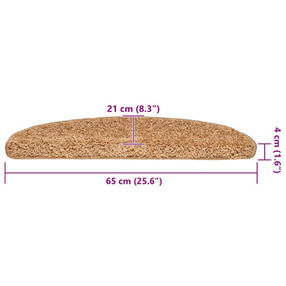 Stair Mats 20 pcs 65x21x4 cm Beige Half Round Large