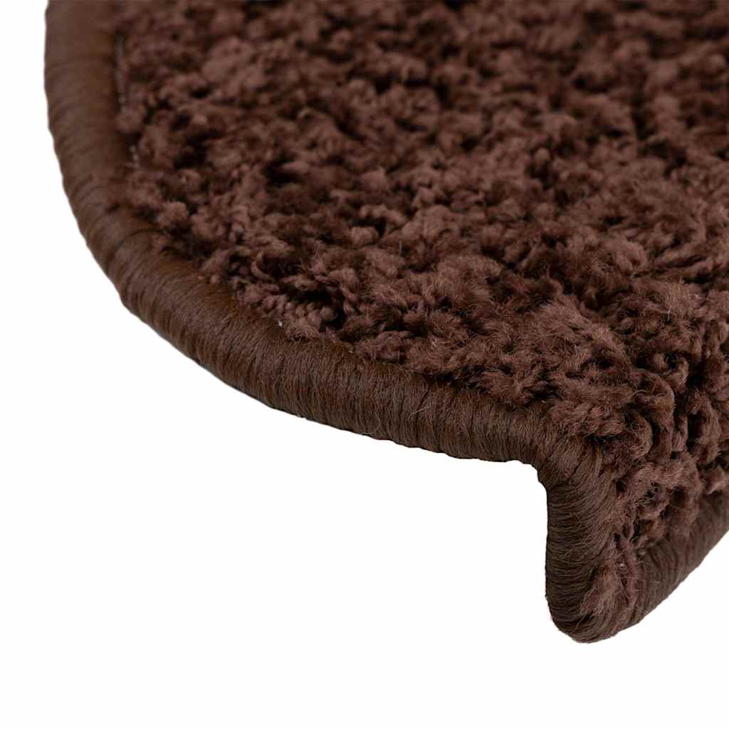 Stair Mats 20 pcs 65x21x4 cm Brown Half Round Large