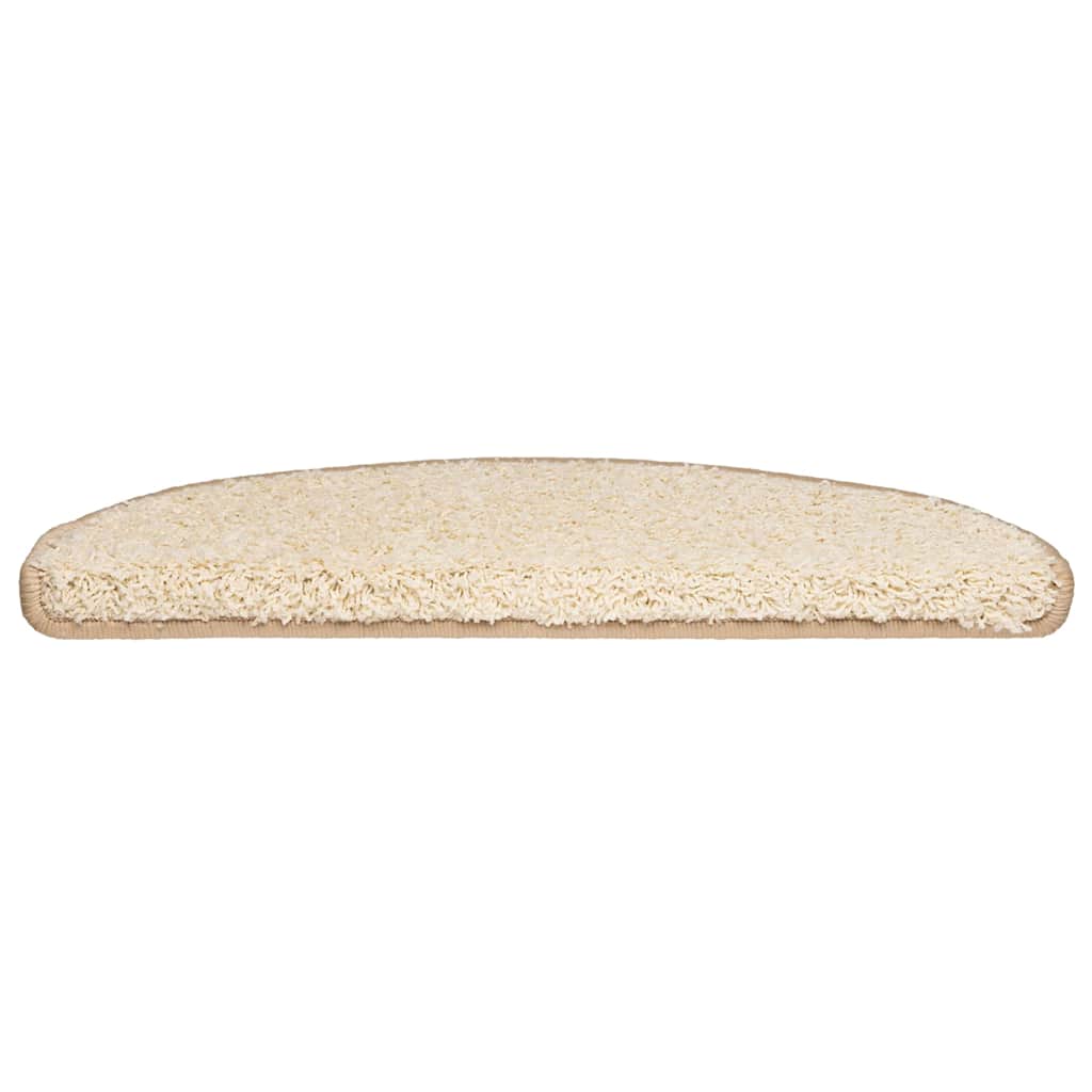 Stair Mats 20 pcs 65x21x4 cm Cream Half Round Large