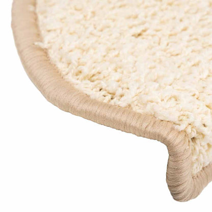 Stair Mats 20 pcs 65x21x4 cm Cream Half Round Large