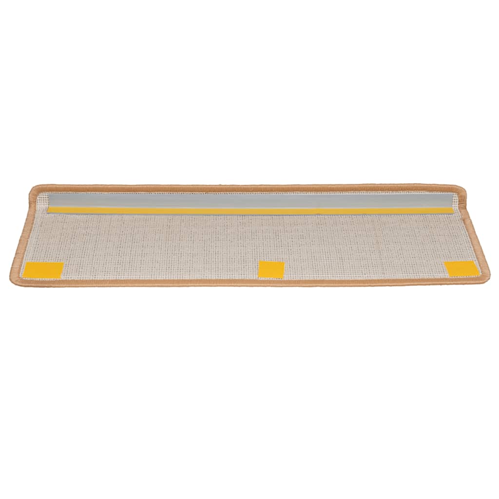 Stair Mats 20 pcs 65x21x4 cm Beige Rectangular Edge