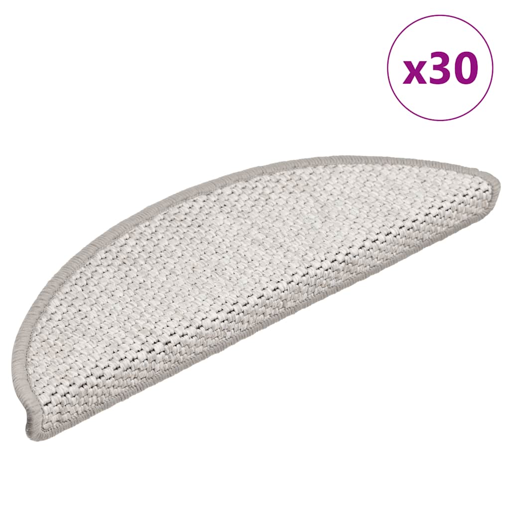 Stair Mats Self-adhesive Sisal-Look 30 pcs 56x17x3 cm Platina