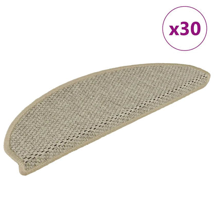 Stair Mats Self-adhesive Sisal-Look 30 pcs 65x21x4 cm Light Green