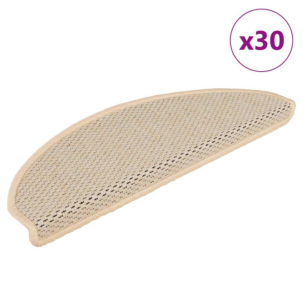 Stair Mats Self-adhesive Sisal-Look 30 pcs 65x21x4 cm Berber