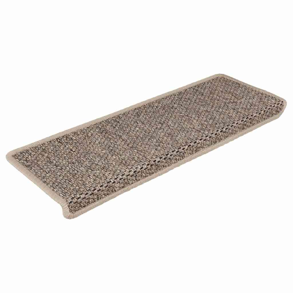 Stair Mats Self-adhesive Sisal-Look 30 pcs 65x21x4 cm Dark Beige