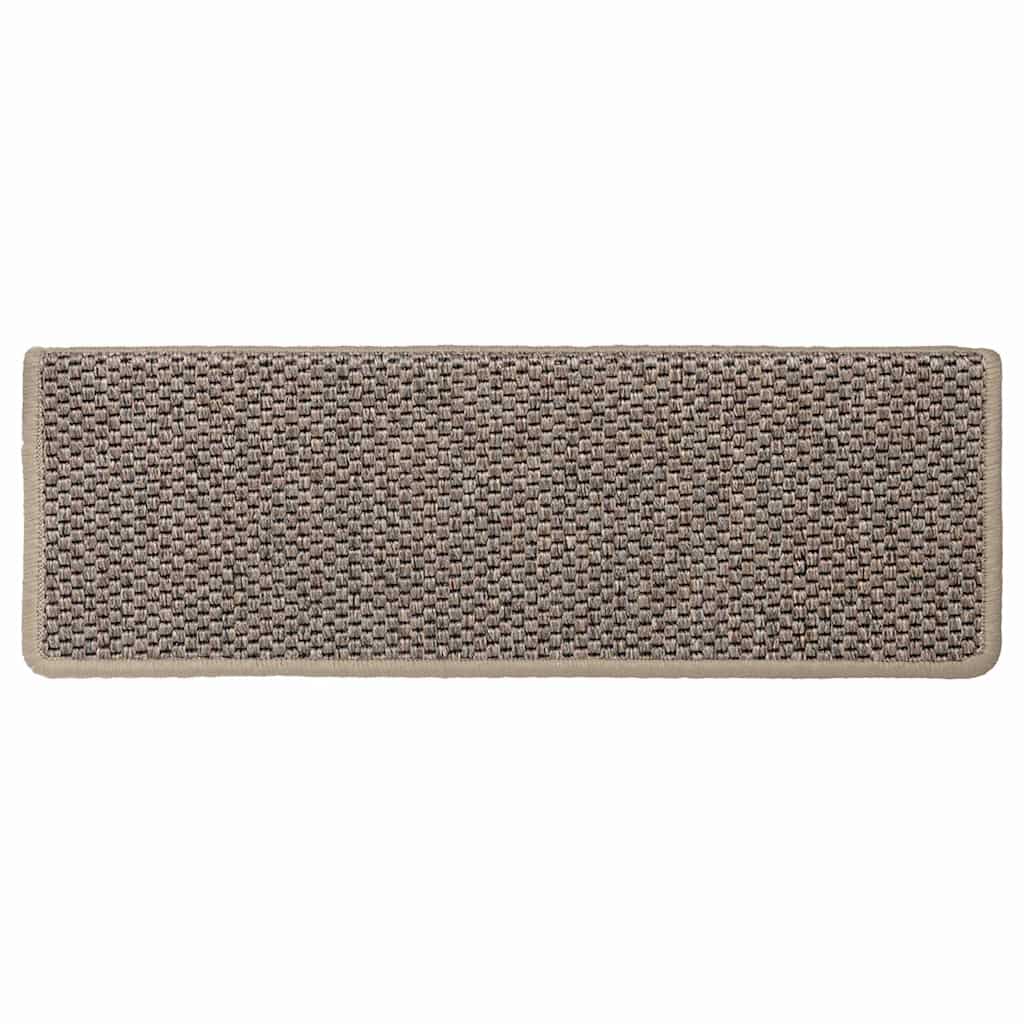 Stair Mats Self-adhesive Sisal-Look 30 pcs 65x21x4 cm Dark Beige