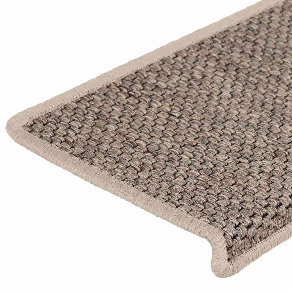 Stair Mats Self-adhesive Sisal-Look 30 pcs 65x21x4 cm Dark Beige