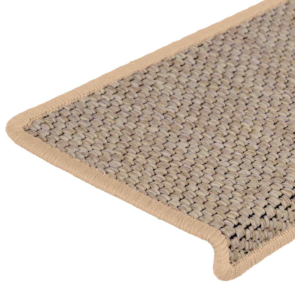 Stair Mats Self-adhesive Sisal-Look 30 pcs 65x21x4 cm Light Beige