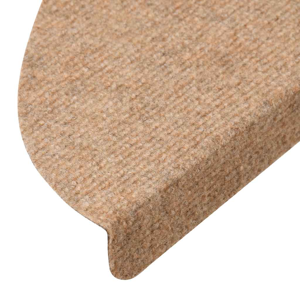 Stair Mats Self-adhesive 30 pcs Beige 56x17x3 cm